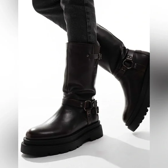 ASOS Chunky Biker Boots - Picture 3 of 8